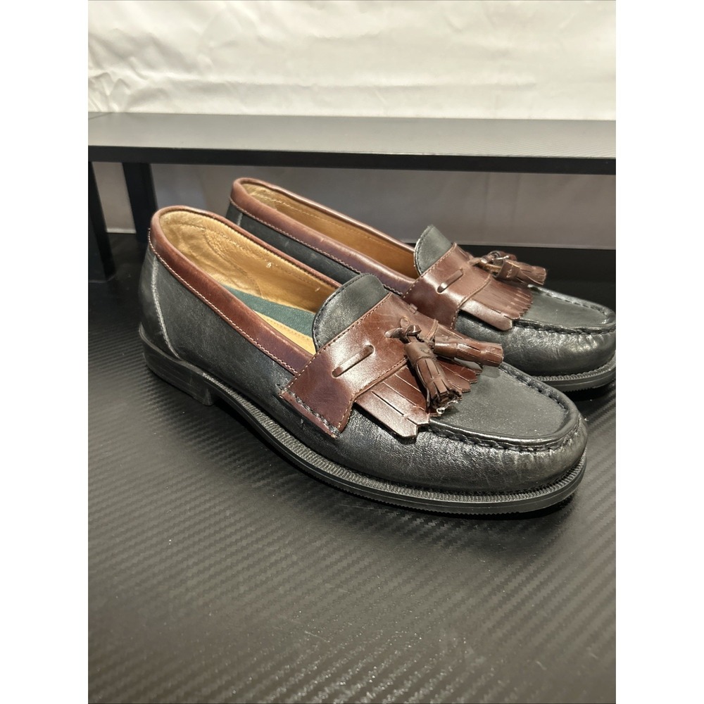 Borelli Men's‎ Shoes Wes Kilt Tassel Black Leather Cordovan Loafers Size 8.5 M